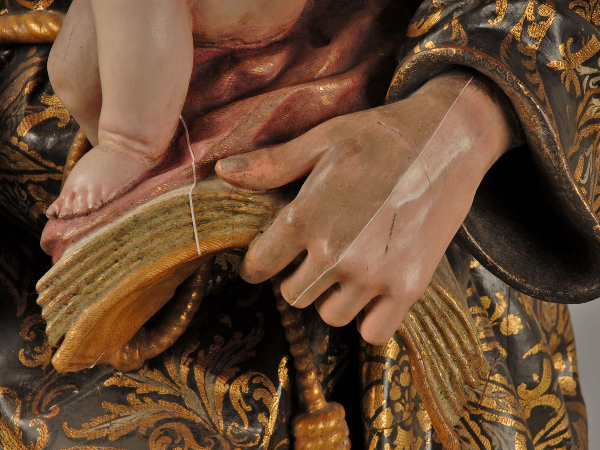 Proceso limpieza San Antonio. Palacio de San Telmo. Archivo Gráfico IAPH. Imagen Jose Manuel Santos.