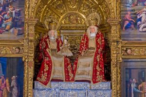 Intervención restauración Santa Ana la Virgen y el Nino Retablo Mayor Iglesia Santa Ana Triana Sevilla Fondo grafico IAPH. Imagen: José Manuel Santos